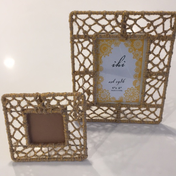 IHI Other - Beautiful Textured Frames by IHI Jute & Gold Rope